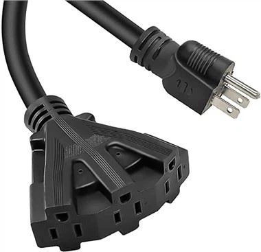 3-آؤٹ لیٹ بلیک ایکسٹینشن کورڈ